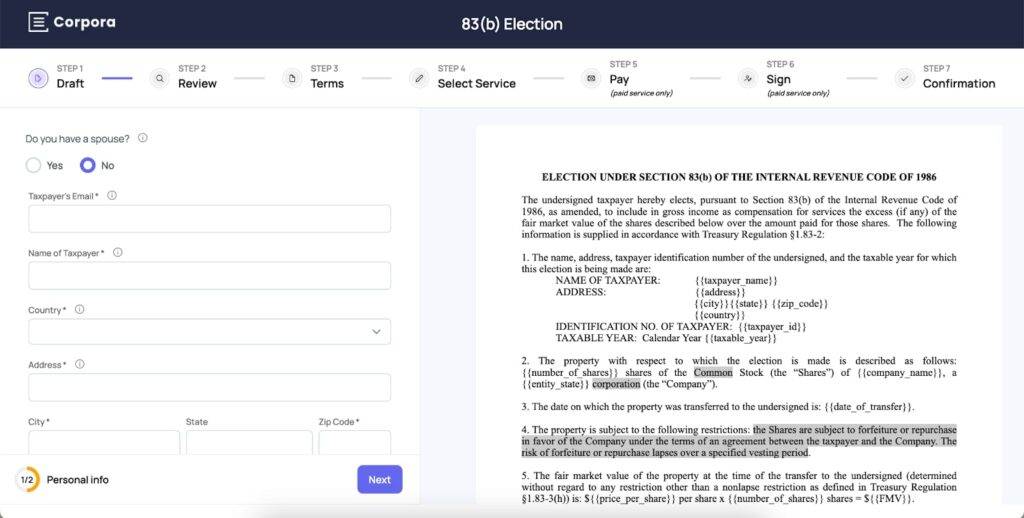 Filing an 83(b) Election as a Non-U.S. Taxpayer