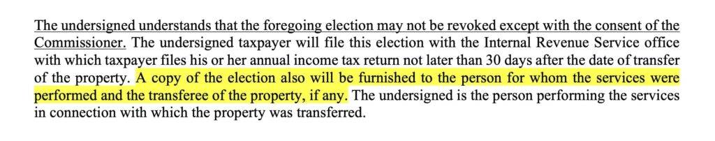 83(b) Election Form Explained with an example