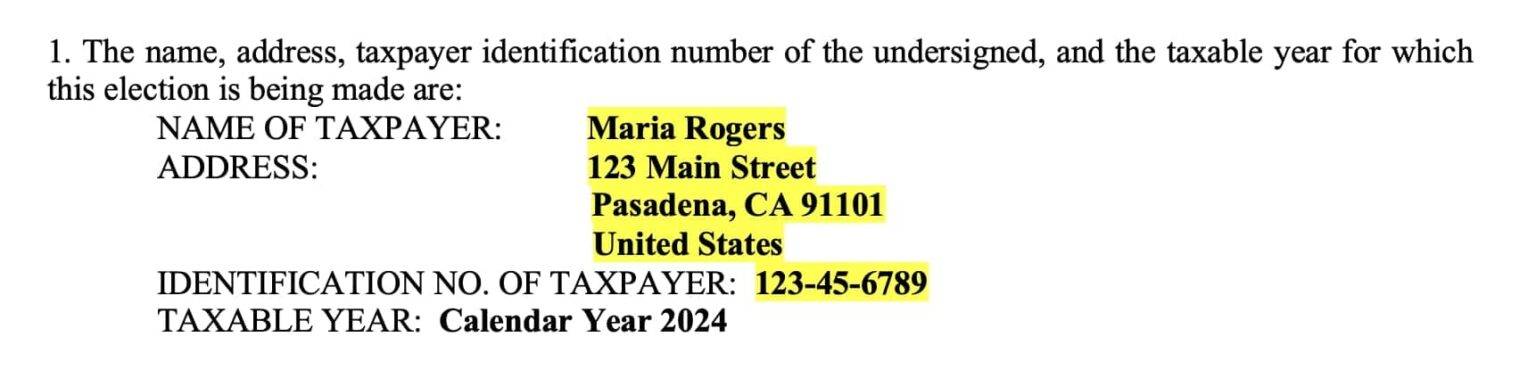 Complete Breakdown of an 83(b) Election Form Example - Corpora